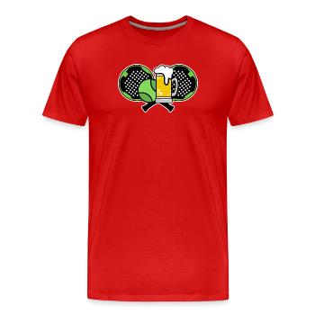 Padel Game Padel Player Racket Setback Sport - Men's Premium Organic T-Shirt - red - Front - Damien (186cm)