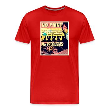 NO PAINT, NO CHROME, NO PROBLEMS - Männer Premium Bio T-Shirt - Rot - Vorne - Damien (186cm)