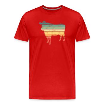 Kuh Kühe - Männer Premium Bio T-Shirt - Rot - Vorne - Damien (186cm)