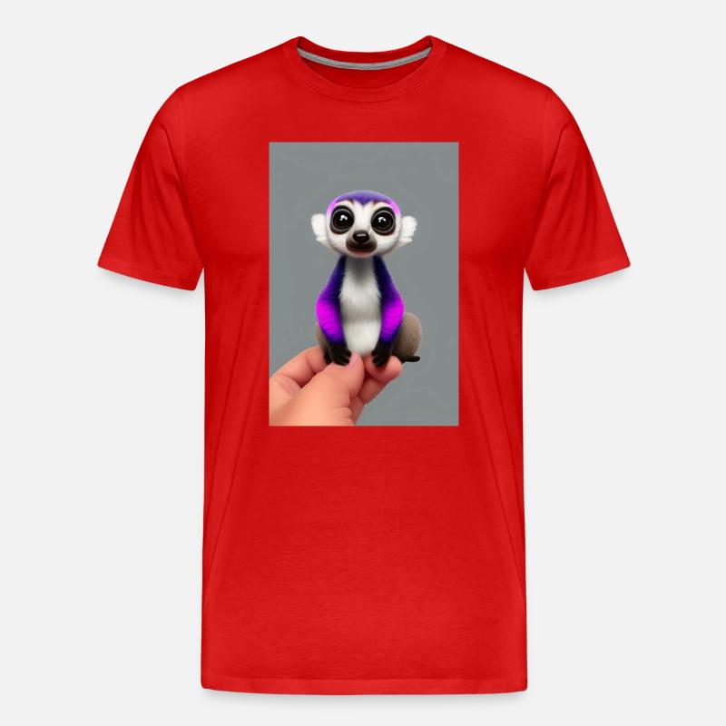 Lemur Affe - Männer Premium Bio T-Shirt - Rot