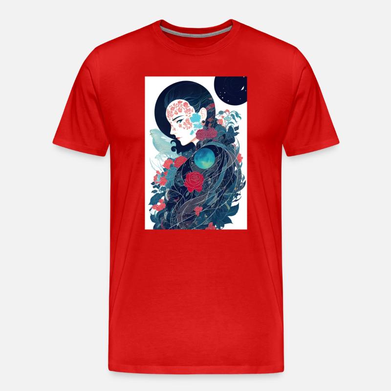 Geisha - Männer Premium Bio T-Shirt - Rot