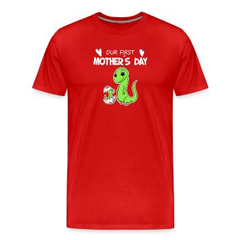 Muttertag - erster Muttertag Geschenk - Männer Premium Bio T-Shirt - Rot - Vorne - Damien (186cm)