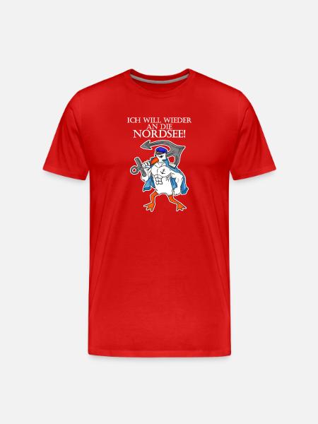 Nordsee Spruch - Männer Premium Bio T-Shirt - Rot