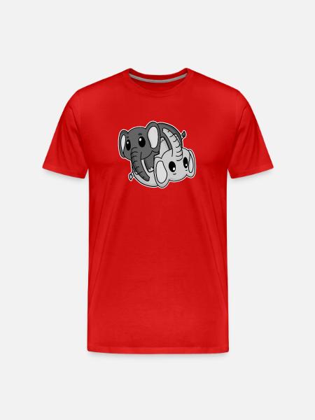 Elephant Yin Yang Symbol - Men's Premium Organic T-Shirt - red