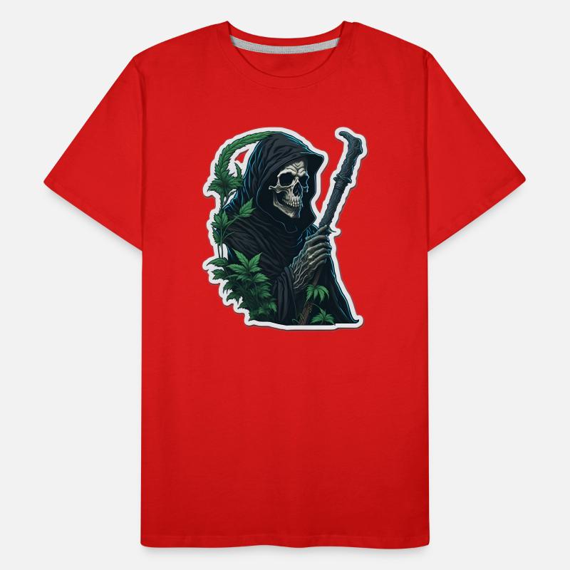 Faucheuse avec de l’herbe T-shirt bio Premium Homme