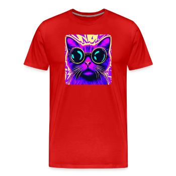 Lunettes de soleil Chat - T-shirt bio Premium Homme - rouge - Devant - Damien (186cm)