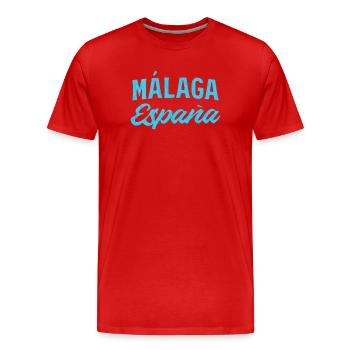 Málaga España Blue Script Design - Men's Premium Organic T-Shirt - red - Front - Damien (186cm)