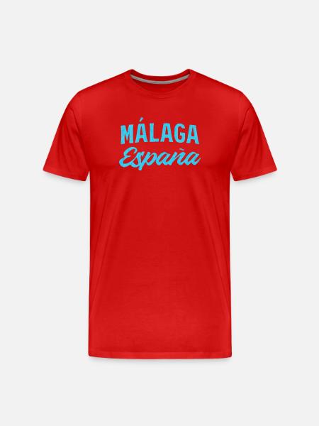 Málaga España Blaues Script-Design - Männer Premium Bio T-Shirt - Rot
