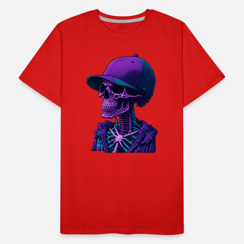 Skelett mit Kappe Männer Premium Bio T-Shirt