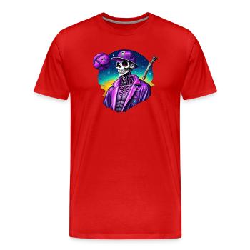Skeleton - Men's Premium Organic T-Shirt - red - Front - Damien (186cm)