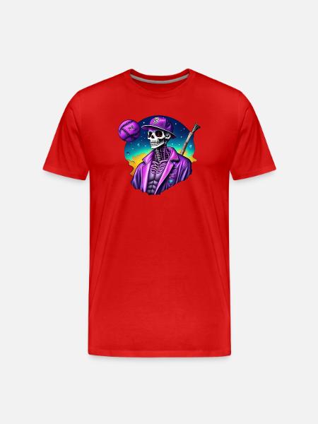 Skeleton - Men's Premium Organic T-Shirt - red