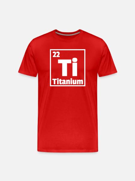 Titanium Ti Periodic Table of Elements - Men's Premium Organic T-Shirt - red