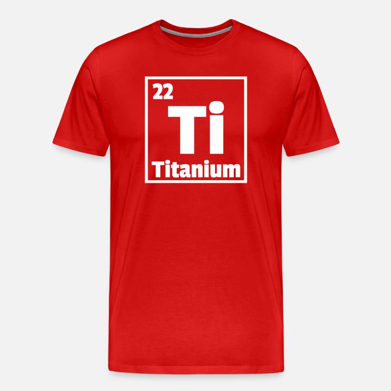 Titan Ti Periodensystem der Elemente - Männer Premium Bio T-Shirt - Rot