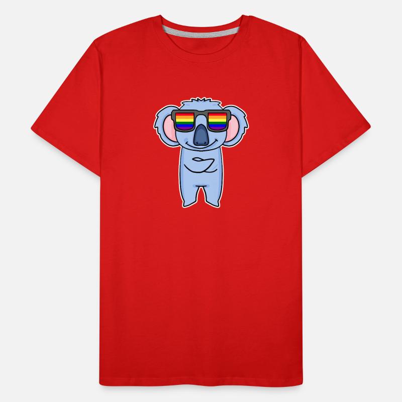 Rainbow - Koala with glasses Men's Premium Organic T-Shirt