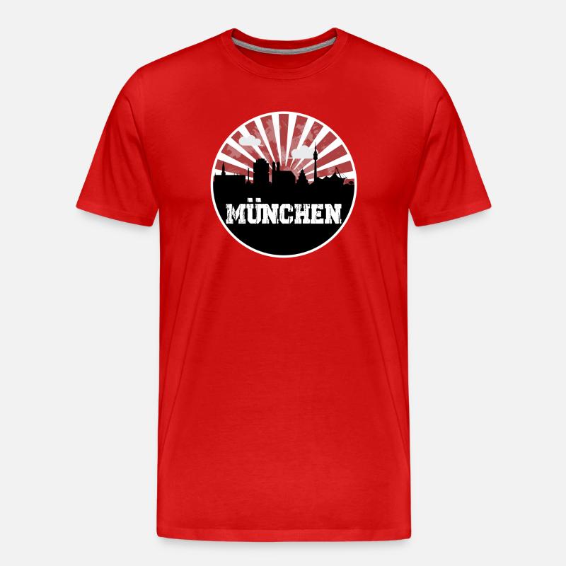 München Skyline Heimspiel - Männer Premium Bio T-Shirt - Rot