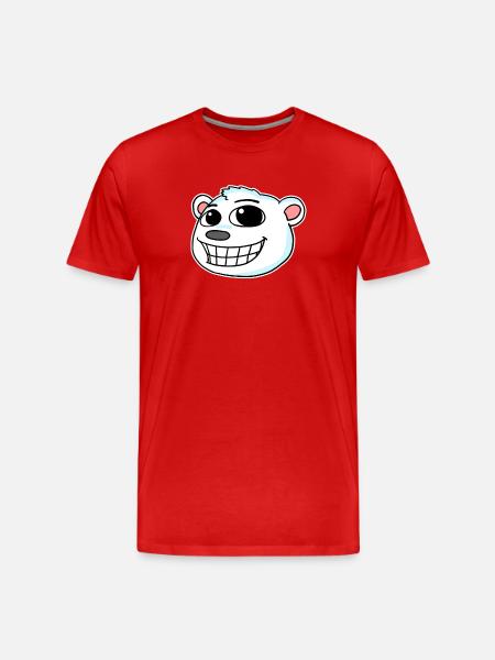 Polar Bear Head - Men's Premium Organic T-Shirt - red