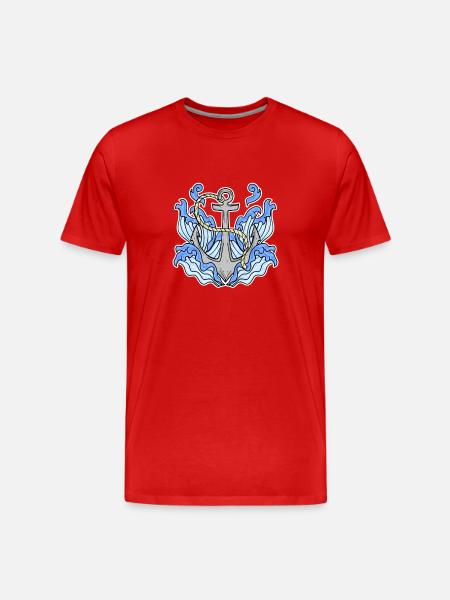 Anchor - Men's Premium Organic T-Shirt - red