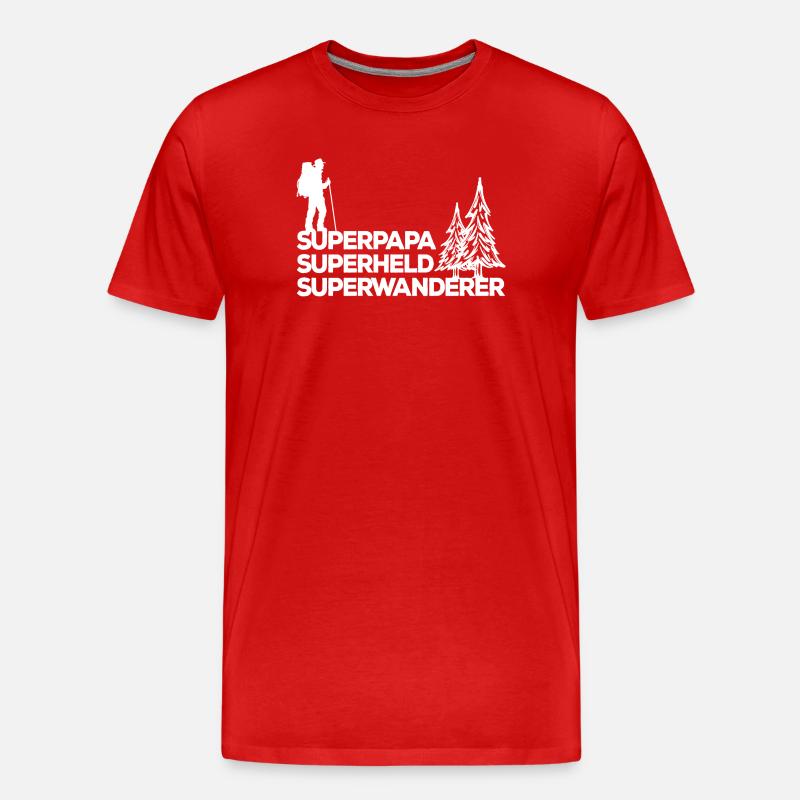 Bergwanderung Wandern Statement Wanderer Klettern - Männer Premium Bio T-Shirt - Rot