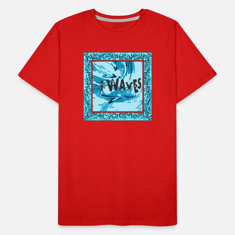 Vibrant wave art in blue - surfer design Men's Premium Organic T-Shirt