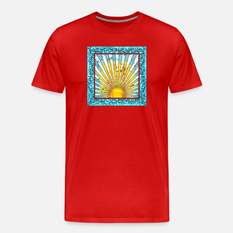 Lever de soleil avec motif de rayons - Majorque Ibiza - T-shirt bio Premium Homme - rouge