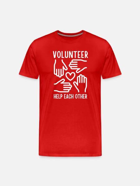 bénévole, bénévolat, volunteer - T-shirt bio Premium Homme - rouge