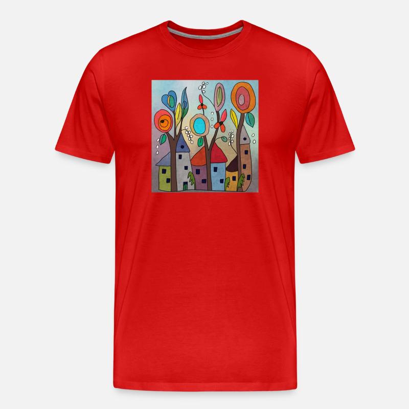 Elfendörfchen - Männer Premium Bio T-Shirt - Rot