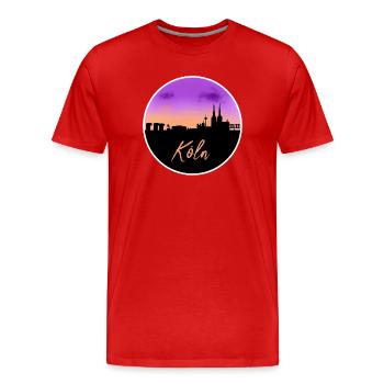 Cologne Fine Skyline - T-shirt bio Premium Homme - rouge - Devant - Damien (186cm)