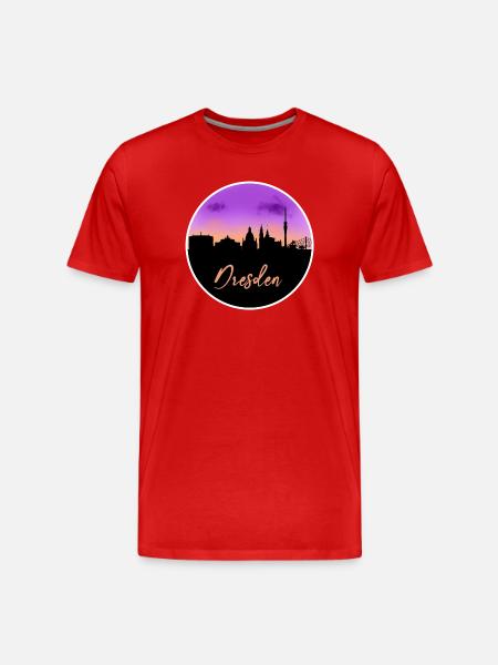 Dresden Fine Skyline - Men's Premium Organic T-Shirt - red