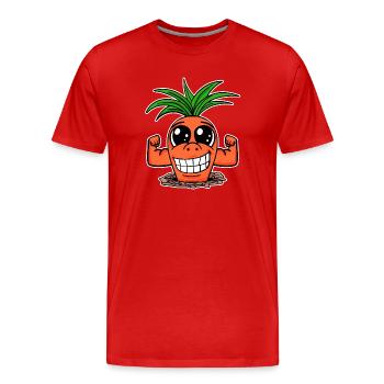 starke Karotte - Männer Premium Bio T-Shirt - Rot - Vorne - Damien (186cm)