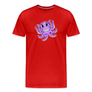 Calmar poulpe - T-shirt bio Premium Homme - rouge - Devant - Damien (186cm)
