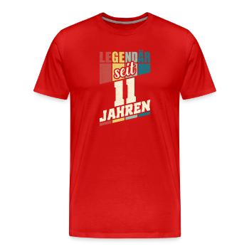 11. Geburtstag Legendär Seit 11 Jahren Legende 11 - Männer Premium Bio T-Shirt - Rot - Vorne - Damien (186cm)