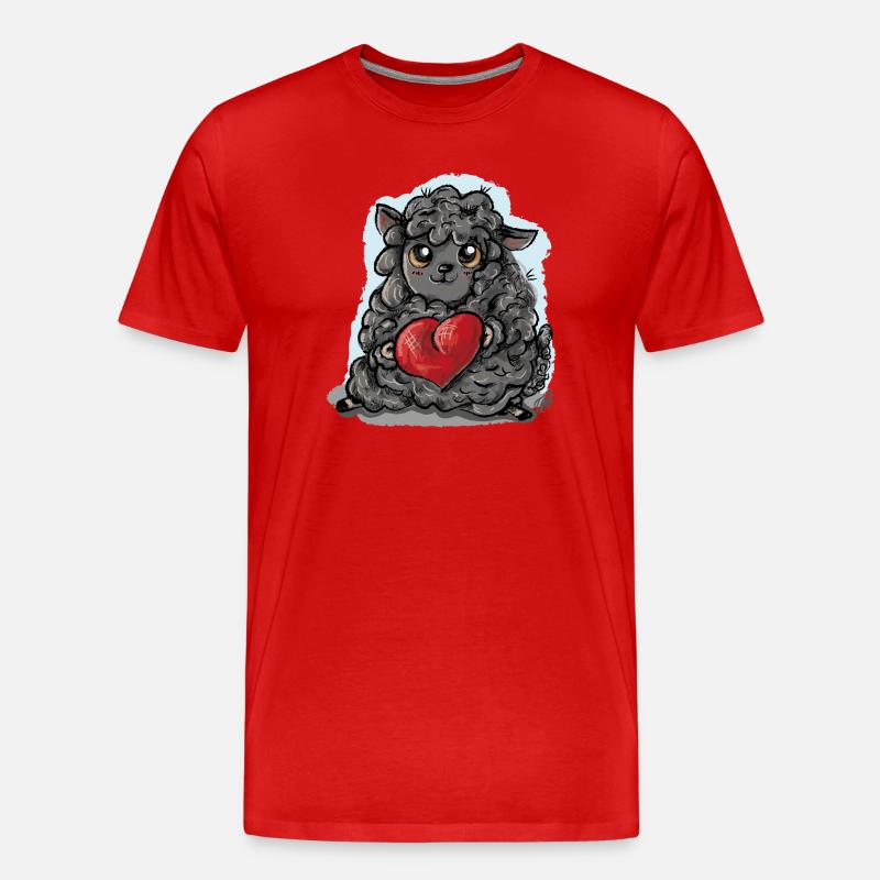 Schwarzes Schaaf - Männer Premium Bio T-Shirt - Rot