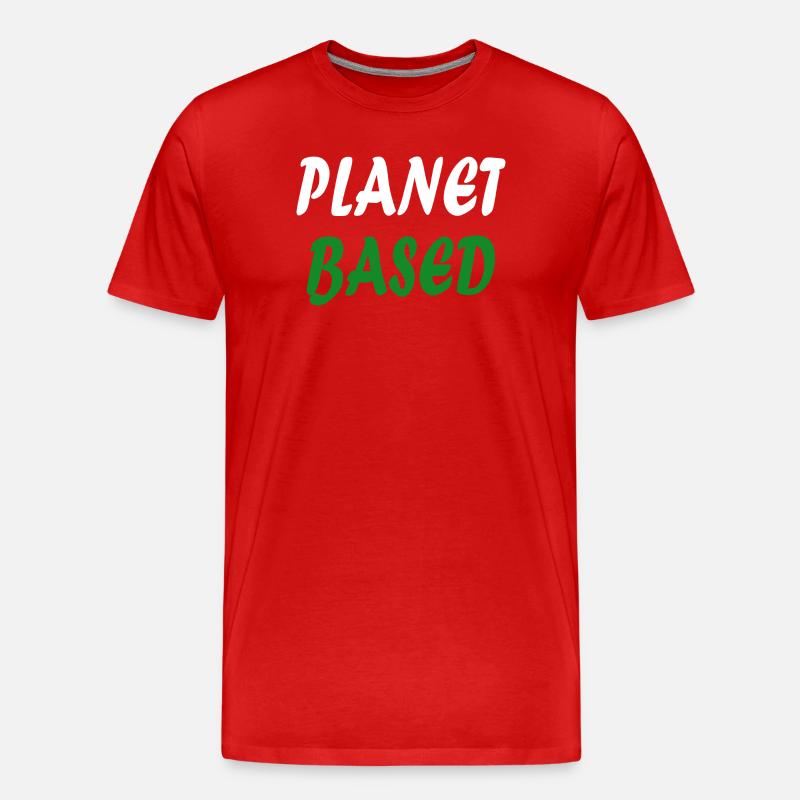 Planet based vegan - Männer Premium Bio T-Shirt - Rot