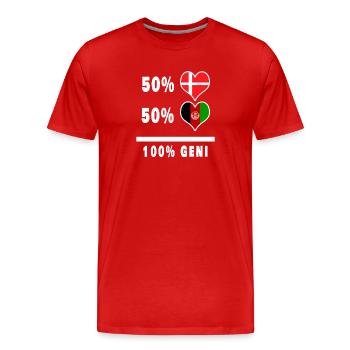 Afghanistan et Danemark 100% drapeau de génie - T-shirt bio Premium Homme - rouge - Devant - Damien (186cm)