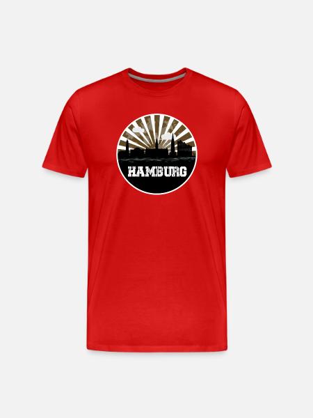 Hamburg Skyline Home Game - Men's Premium Organic T-Shirt - red