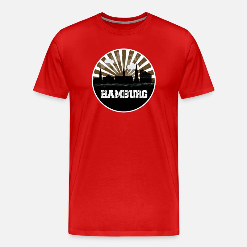 Match à domicile Hamburg Skyline - T-shirt bio Premium Homme - rouge