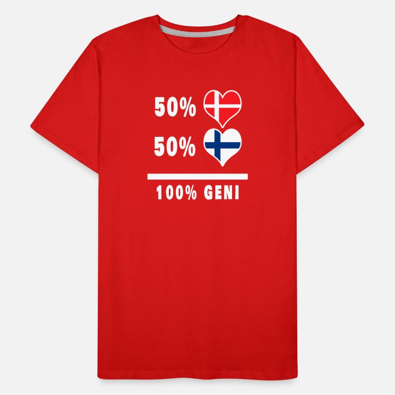 Finlande et Danemark 100% drapeau de génie T-shirt bio Premium Homme