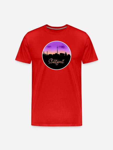 Stuttgart Fine Skyline - Men's Premium Organic T-Shirt - red