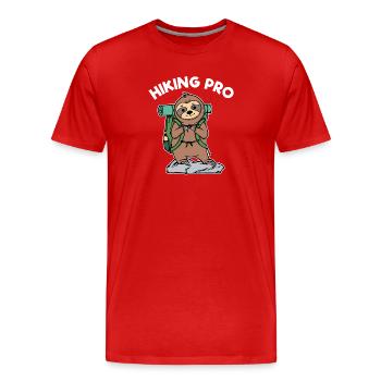 Randonnées Randonnées Randonnée Déclaration Sentiers - T-shirt bio Premium Homme - rouge - Devant - Damien (186cm)