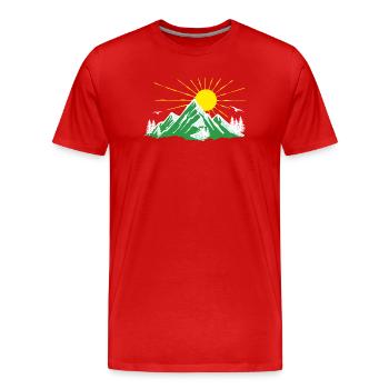 Mountains, Nature, Hiking, Nature lovers, Glaciers - Men's Premium Organic T-Shirt - red - Front - Damien (186cm)