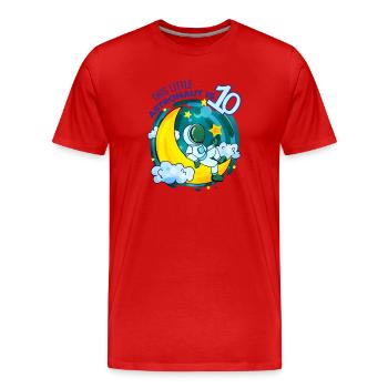 10 Birthday Boy Astronaut - dix ans - T-shirt bio Premium Homme - rouge - Devant - Damien (186cm)