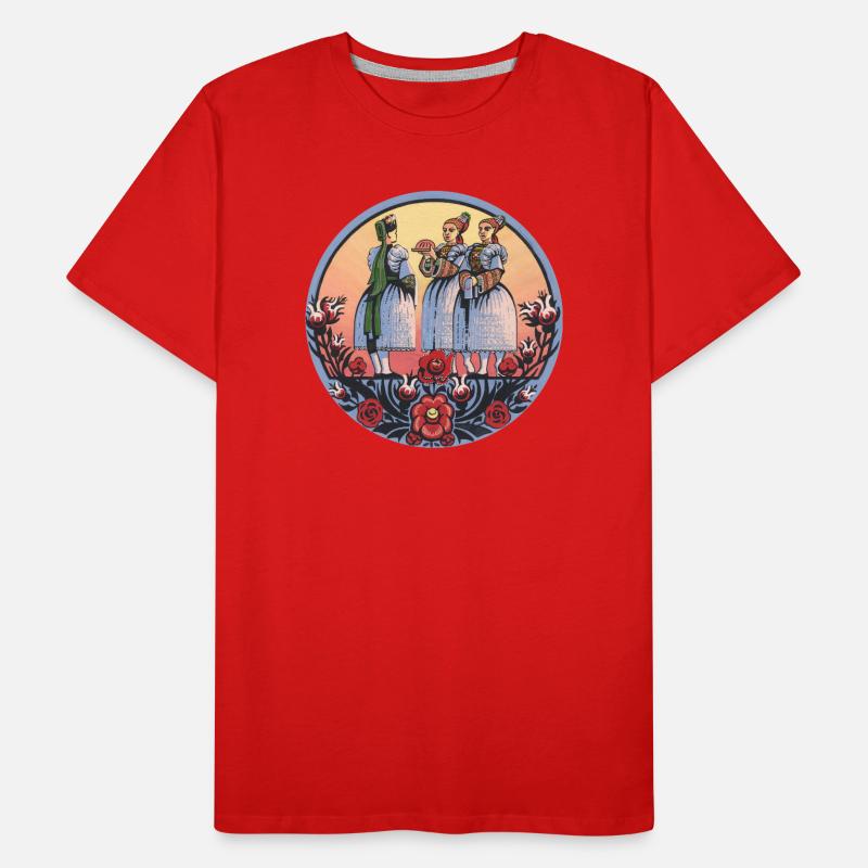 Sorbian Folklore – Bread and Traditional Costume Men's Premium Organic T-Shirt