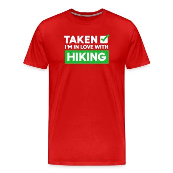 Hiker Statement Hike Hiking Mountain Hiking - Men's Premium Organic T-Shirt - red - Front - Damien (186cm)