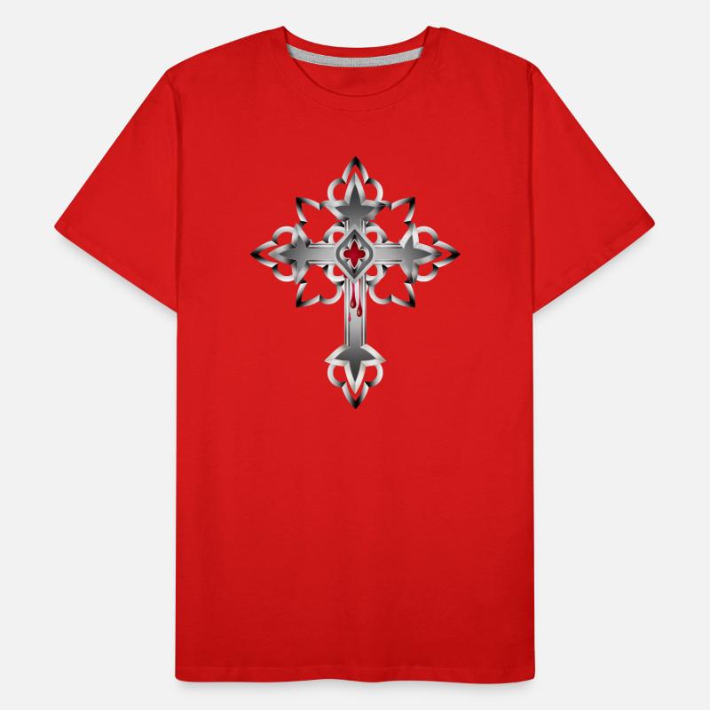 bleeding cross made of Gothic elements Men's Premium Organic T-Shirt