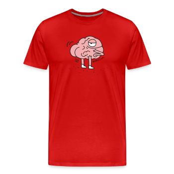 Nackt - Arsch - Hirn - Männer Premium Bio T-Shirt - Rot - Vorne - Damien (186cm)