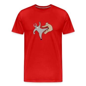 Actions Trading d’actions Cours des actions Taureau Ours - T-shirt bio Premium Homme - rouge - Devant - Damien (186cm)
