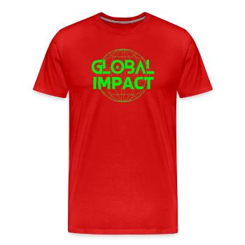 mère nature, planète terre, Global impaci - T-shirt bio Premium Homme - rouge - Devant - Damien (186cm)