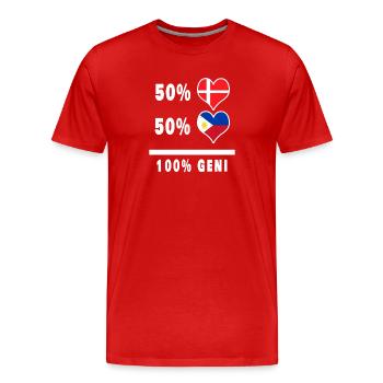 Philippinen und Dänemark 100% geniale Flagge - Männer Premium Bio T-Shirt - Rot - Vorne - Damien (186cm)