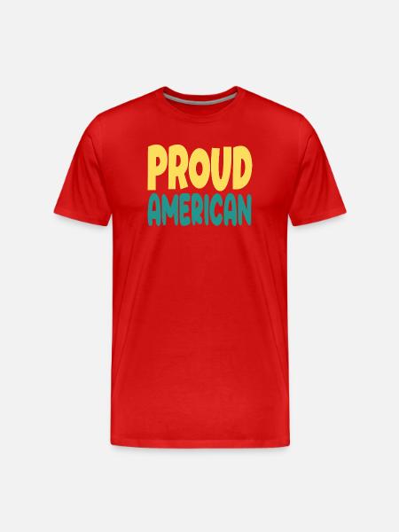 Pround american typograohy - Men's Premium Organic T-Shirt - red
