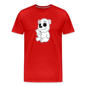 Famille d’ours polaires - Ours polaire avec bébé - Motif d’ours polaire - T-shirt bio Premium Homme - rouge - Devant - Damien (186cm)